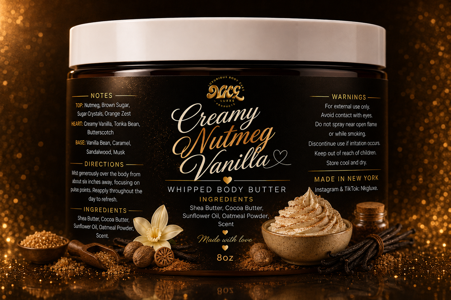 Creamy nutmeg vanilla whipped body fall in August