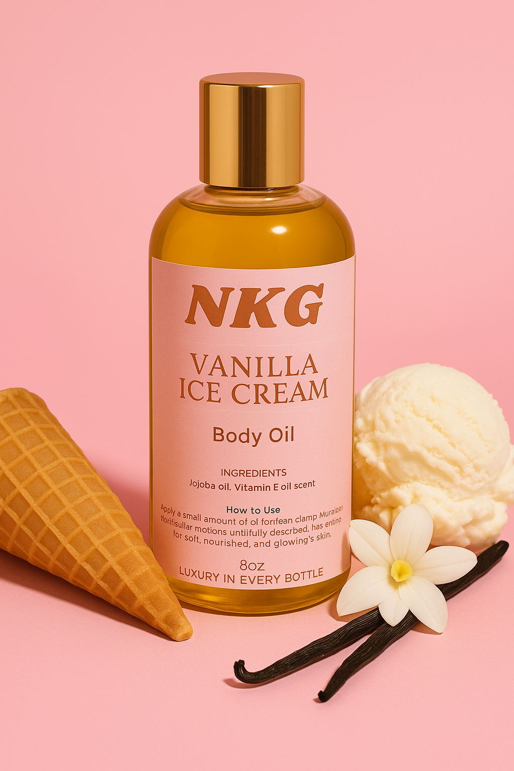 Vanilla ice cream cone body oil