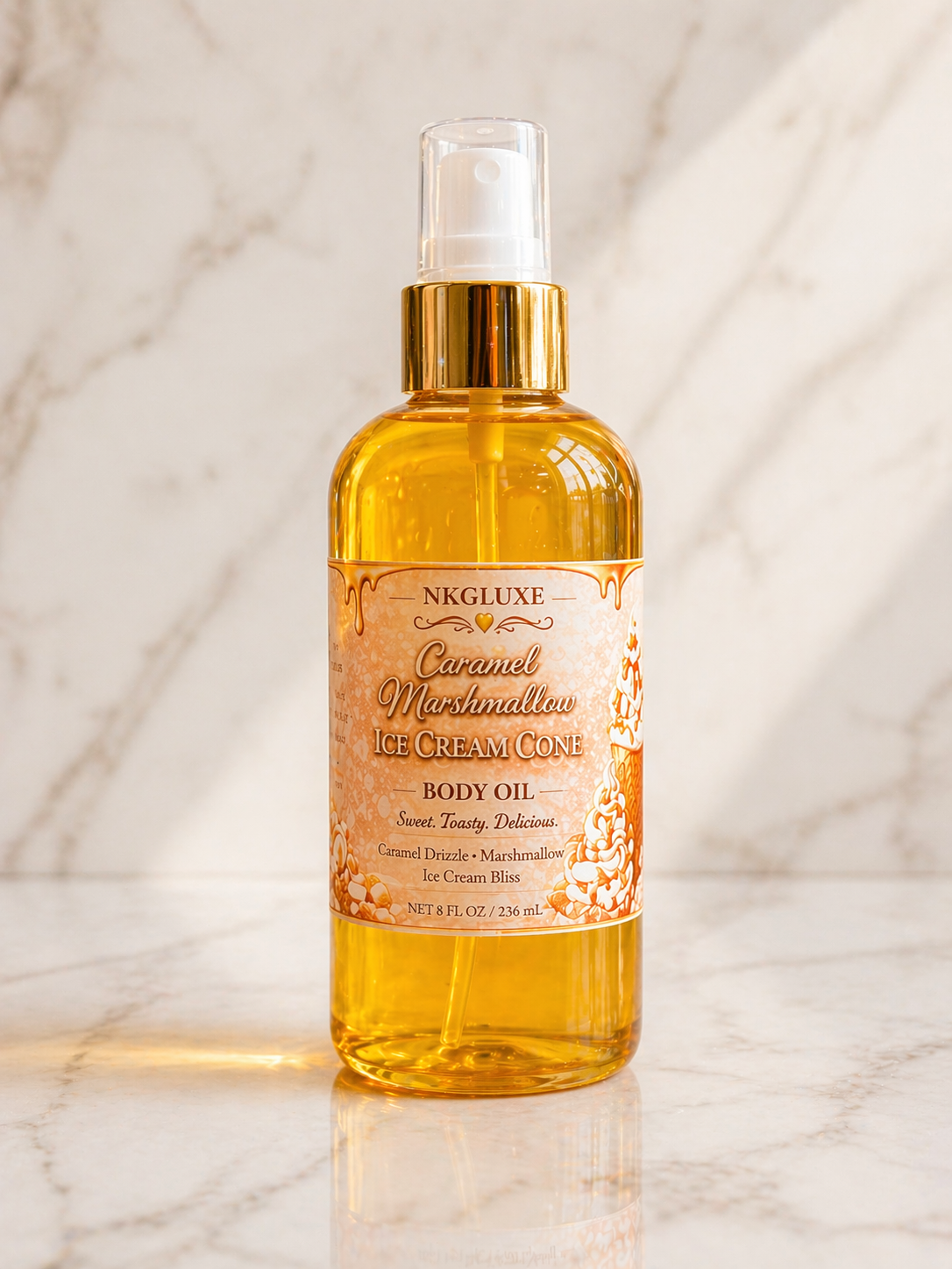 Caramel Marshmallow body oil ice cream cone 8oz