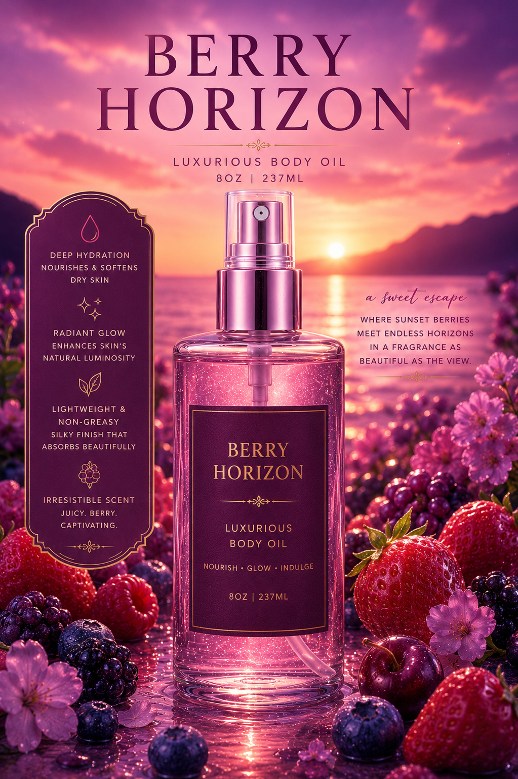 Berry Horizon body oil 8oz