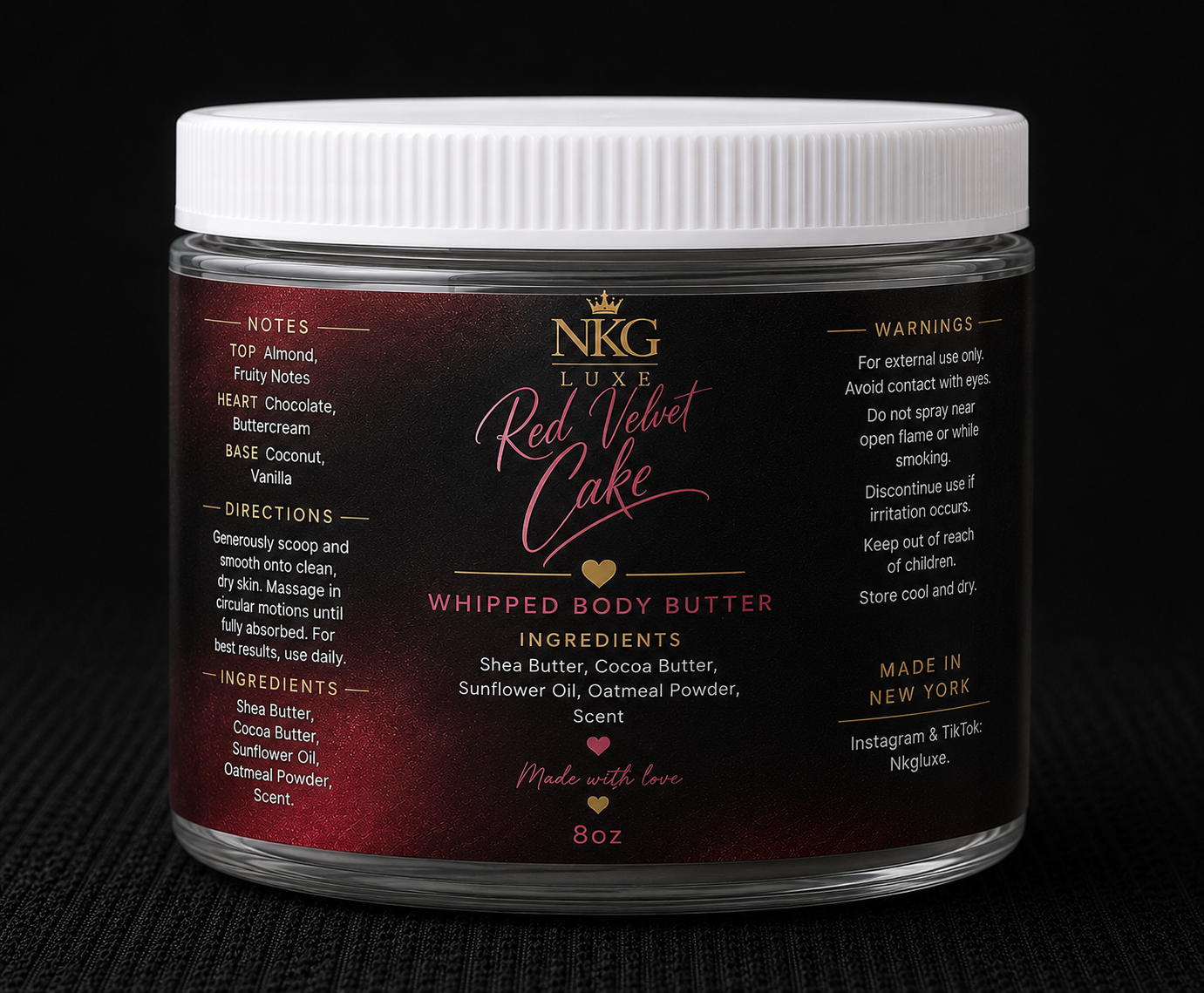 Red velvet cake whipped body butter 8oz