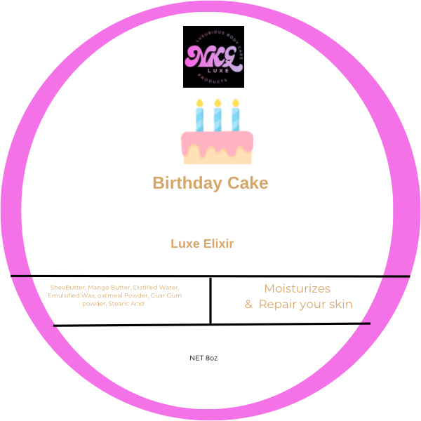 Birthday Cake luxe Elixir Hydrating (Balm) 8oz