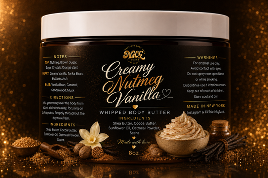 Creamy nutmeg vanilla whipped body