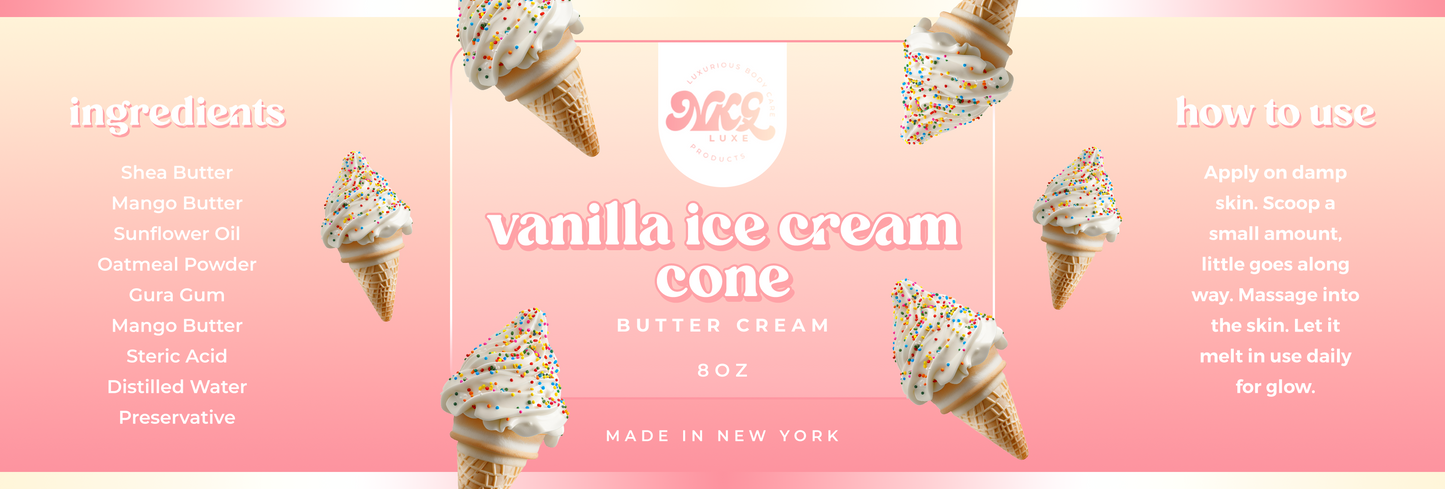 Vanilla ice cream cone butter cream  8oz