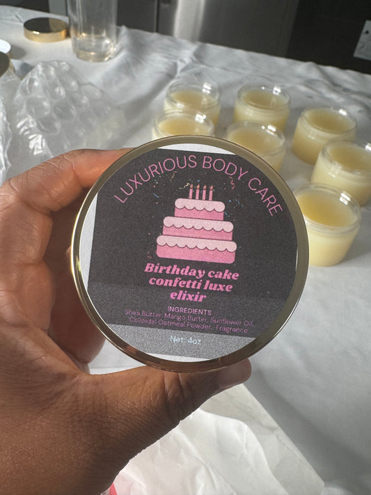 Birthday cake confetti luxe elixir (body balm)￼4oz