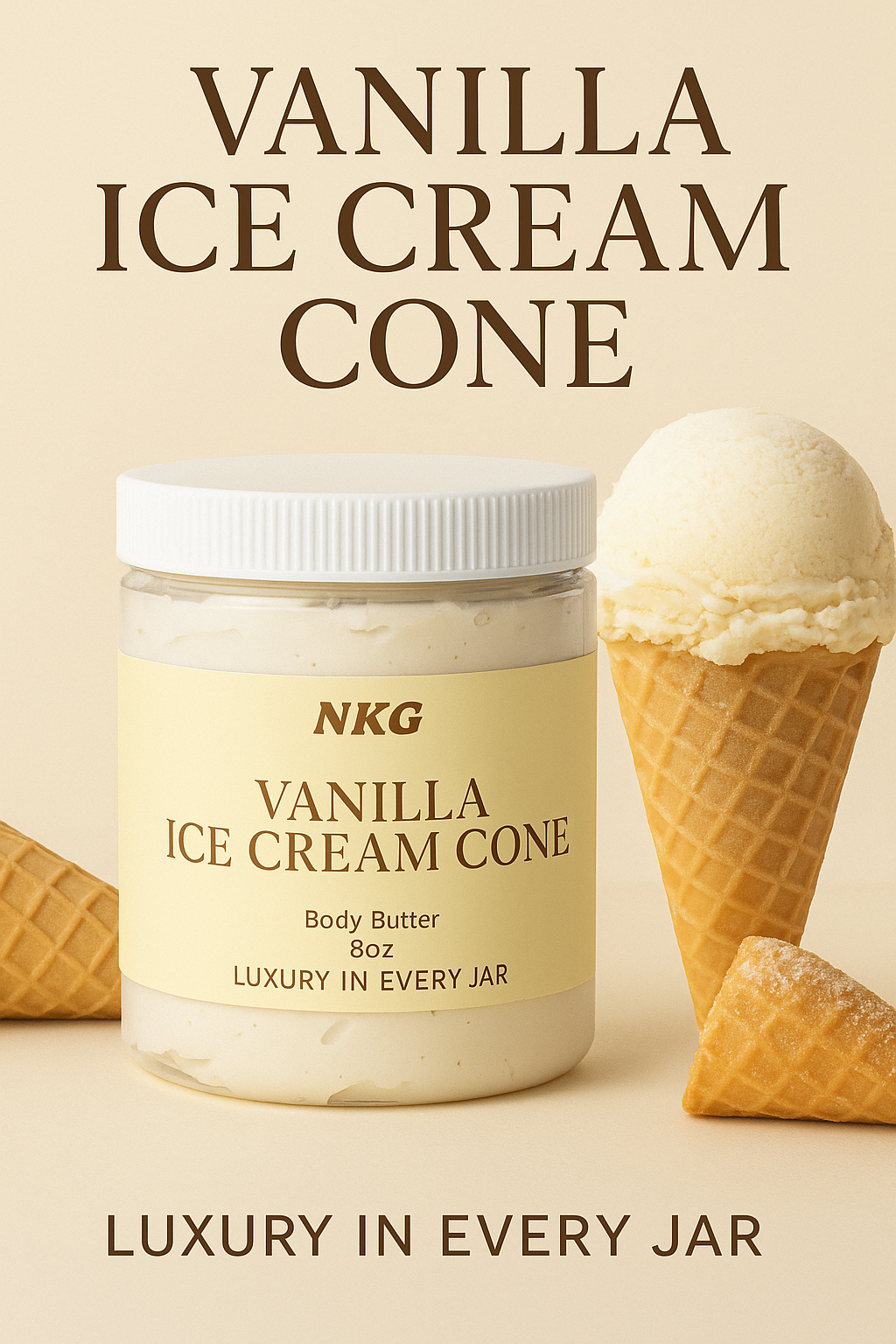 Vanilla ice cream cone body butter