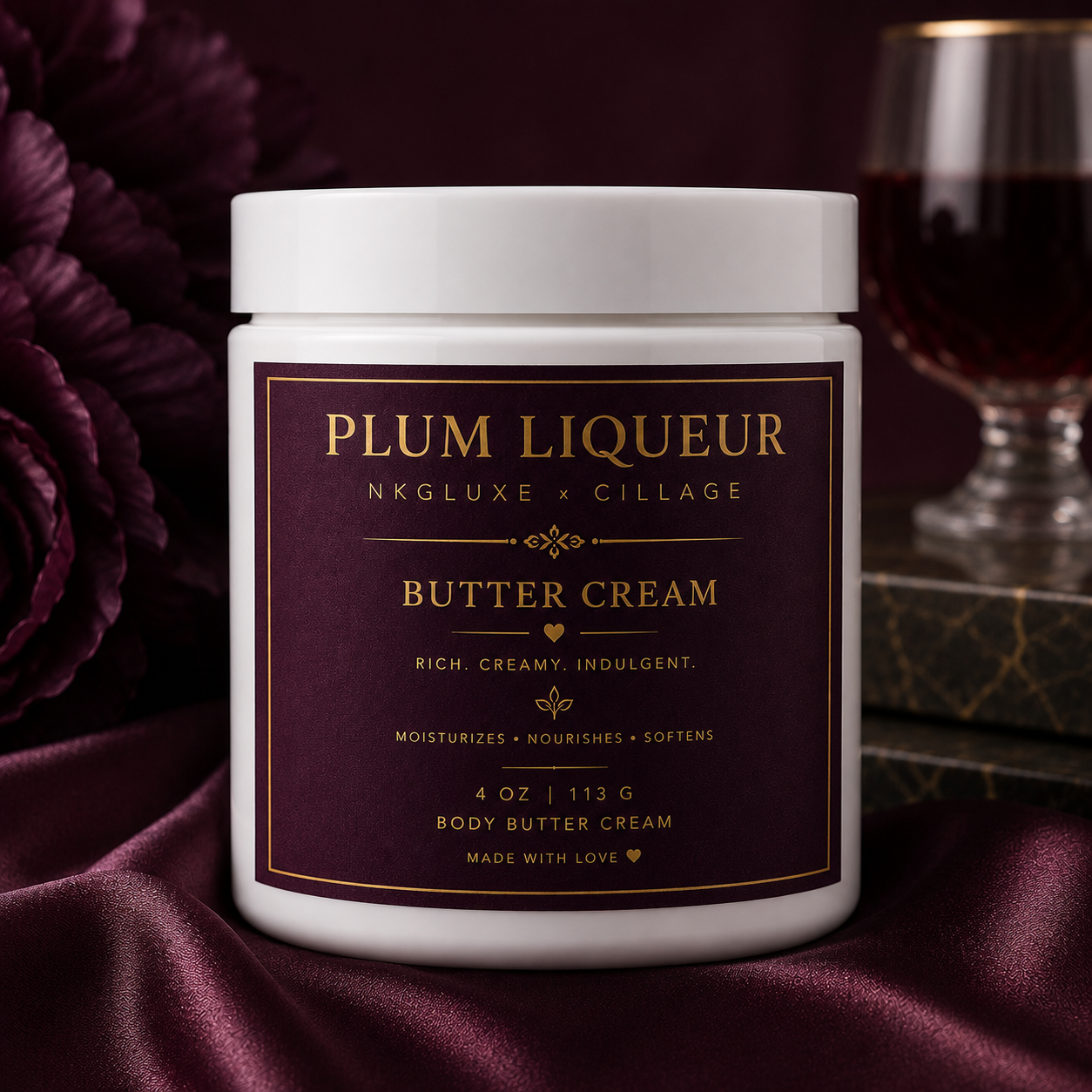 Plum liqueur c cillage butter cream 4oz
