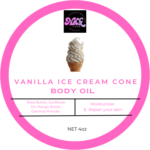Vanilla ice cream cone body oil 4oz