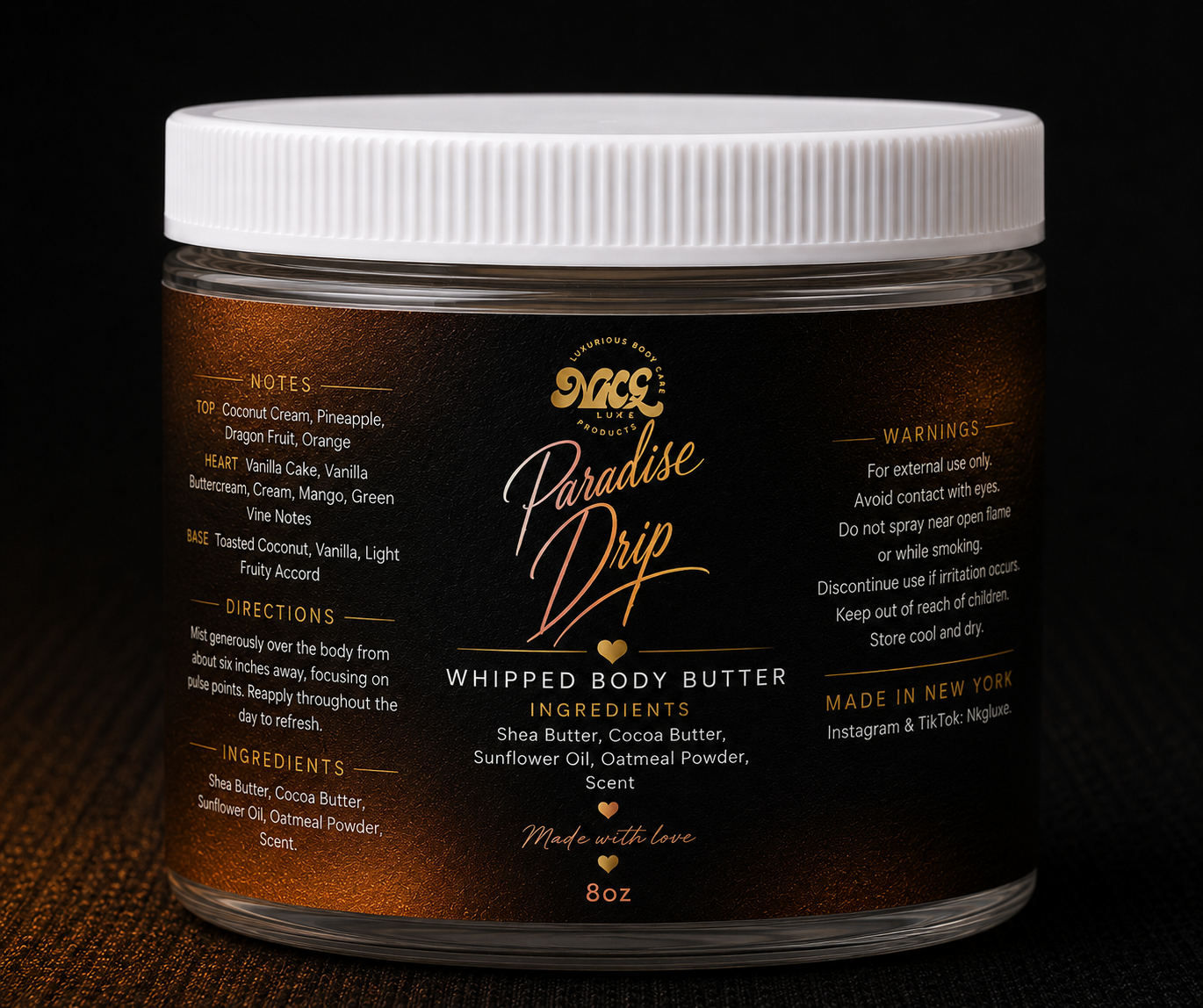 Paradise drip whipped body butter 8oz