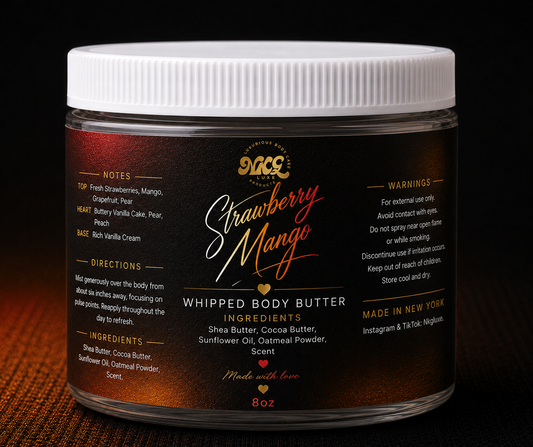 Strawberry mango whipped body butter 8oz