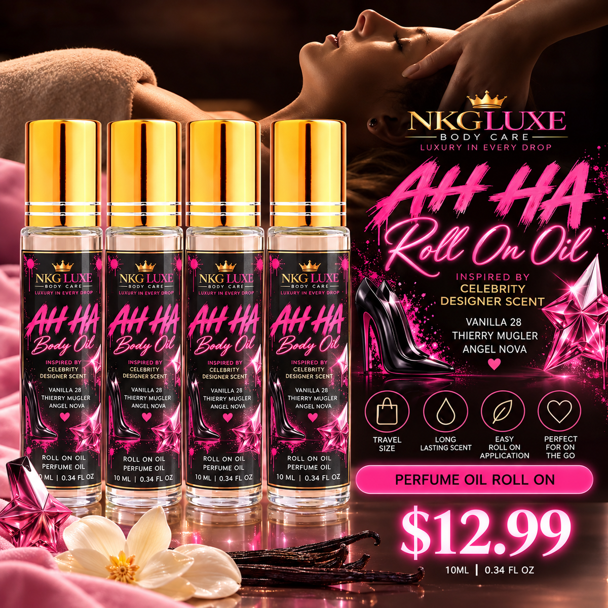 Ah Ha body oil roll ons 1 for $12.99